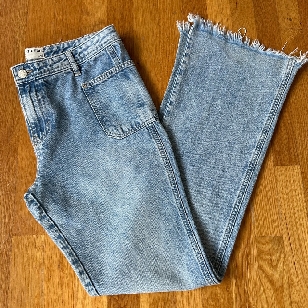 Free People Frayed Hem Jeans